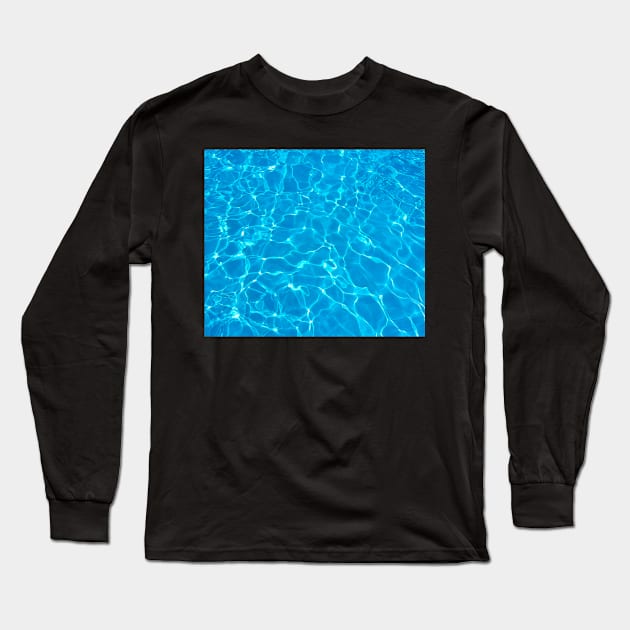 Blue Ocean Waves Long Sleeve T-Shirt by timegraf